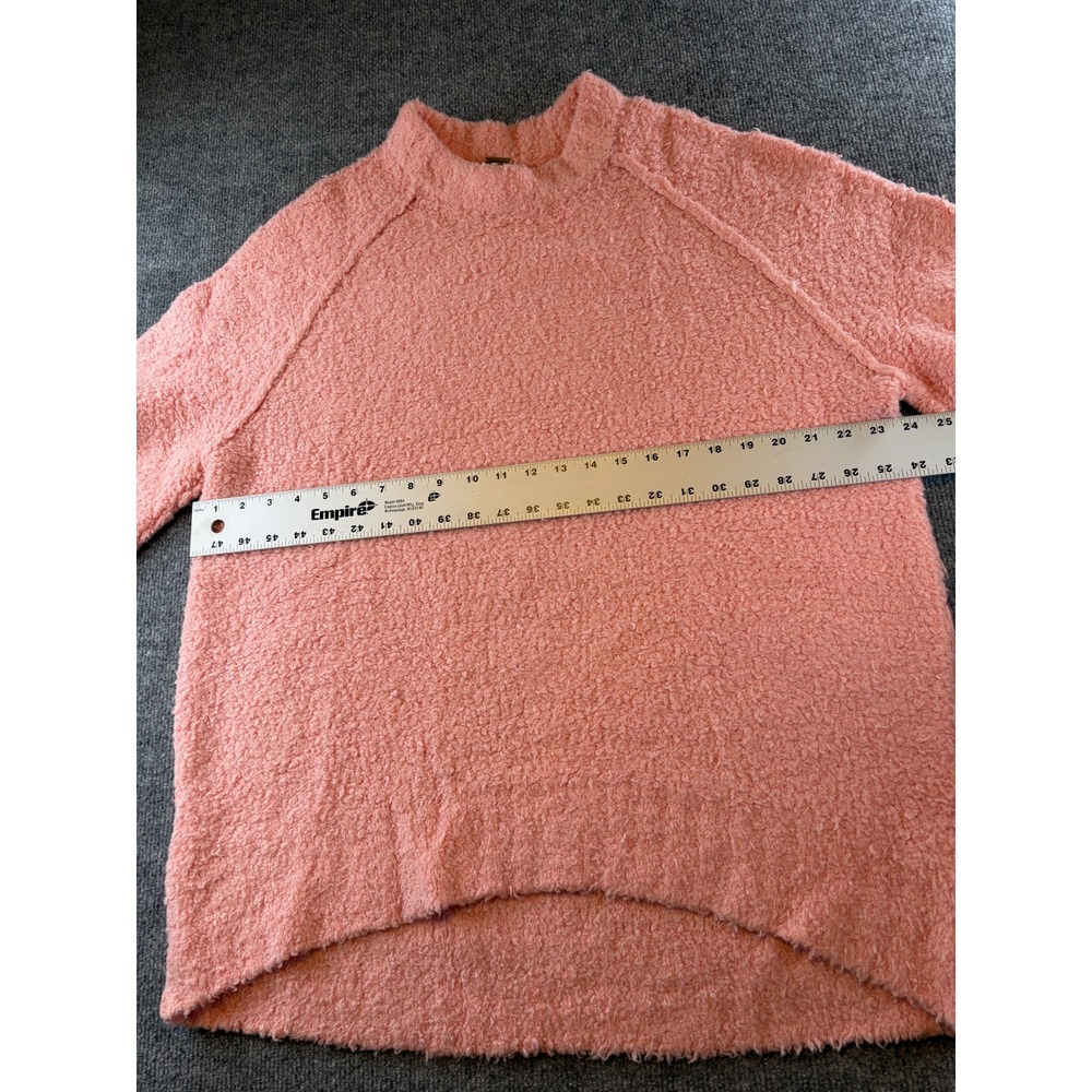 Free People Found My Friend Sweater Pink Boucle Mock Neck Pullover Sm OB822453 - Picture 3 of 6